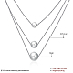 925 стерлингового серебра ожерелья многоуровневые NJEW-BB18740-3