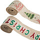 Gorgecraft 2 Rolls 2 Styles Christmas Printed Linen Ribbon OCOR-GF0002-72-1