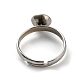 Adjustable 304 Stainless Steel Finger Rings Components STAS-E163-97P-4