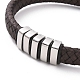304 Stainless Steel Rectangle Beaded Bracelet with Magnetic Clasps BJEW-P275-05P-2