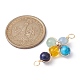 Mixed Gemstone Connector Charms PALLOY-JF02224-02-2