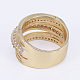 Brass Micro Pave Cubic Zirconia Finger Rings RJEW-E145-32G-3