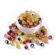 5 Colors Spray Painted & Baking Painted Crackle Glass Beads CCG-X0010-07-8mm-1