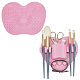 Gorgecraft シリコーン化粧ブラシ オーガナイザー & シリコーン化粧クリーニング ブラシ マット  ピンク  2個/セット AJEW-GF0002-67A-1