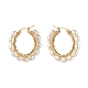 Natural Pearl Beads Brass Hoop Earrings EJEW-JE04565-6