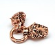 Tibetan Style Alloy Animal Tiger Head Spring Gate Rings PALLOY-A063-03R-NF-1
