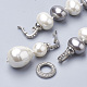 Shell Pearl Pendant Necklaces NJEW-Q310-06-3
