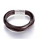Leather Cord Multi-strand Bracelets BJEW-K141-29B-2