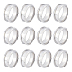 UNICRAFTALE 12Pcs Size 7 Stainless Steel Grooved Finger Ring with Velvet Pouches Blank Core Ring Hypoallergenic Metal Ring for Inlay Ring Jewelry Making STAS-UN0038-94A-1