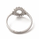 304 anello regolabile con girasole in acciaio inossidabile da donna RJEW-B027-17P-3
