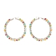Orecchini a cerchio grandi con perline di vetro EJEW-JE04817-6