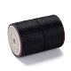 ラウンドワックスポリエステル糸ストリング  マイクロマクラメコード  ツイストコード  革縫い用  ブラック  0.8mm  約54.68ヤード（50m）/ロール YC-D004-02E-000A-2
