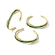 Green Cubic Zirconia Criss Cross Open Cuff Bangle BJEW-I307-03G-4