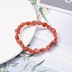 Bracelet extensible de perles de jaspe rouge naturel pour les enfants BJEW-JB07031-08-2