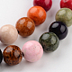 Dyed Natural Fossil Beads Strands G-E328-8mm-M-2