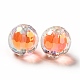 Perles acryliques irisées arc-en-ciel à placage uv bicolore TACR-D010-03B-04-2