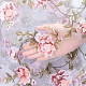 Gorgecraft 51 pulgada 3d flores bordadas tela de organza tela de encaje rosa tela bordada floral para coser vestidos vestido de baile elegante traje decoración del hogar artesanía diy ORIB-WH0005-07-3