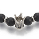 Bracelets extensibles en pierre de lave synthétique ZIRC-T006-23P-02-3