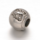 Rondelle 304 Stainless Steel Glass Rhinestone European Large Hole Beads CPDL-L011-M-3