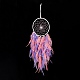 Iron Woven Web/Net with Feather Pendant Decorations AJEW-B017-09-4