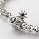 Bracelets extensibles en perles en alliage de style tibétain queen BJEW-E419-06AS-3