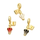 Латунные эмалевые европейские подвески для бадминтона KK-C087-11G-1