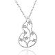 Посеребренной латуни кубического циркония цветок кулон ожерелье NJEW-BB11547-1