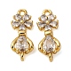 Подвески-цветочки с латунным паве из прозрачного кубического циркония KK-P308-43G-1