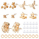 Creatcabin 1 boîte de 10 pièces de boucles d'oreilles à tige de 5 styles en laiton plaqué or 18 carats KK-CN0001-88-1