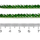 クリアガラスビーズ連売り  ファセット（32ファセット）  ラウンド  濃い緑  3~3.5mm  穴：0.6mm  約174~175個/連  21.18~21.34インチ（53.8~54.2cm） EGLA-A035-T3mm-D10-5