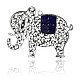 Antique Silver Plated Elephant Filigree Alloy Enamel Big Pendants ENAM-J607-01AS-1
