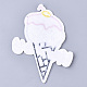 機械刺繍布地アイロンワッペン  スパンコール入り  マスクと衣装のアクセサリー  アップリケ  蜂蜜のアイスクリーム  ホワイト  101x80x1.5mm FIND-T030-073-3
