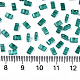 2穴ベーキングペイントガラスシードビーズ  透明色の虹  長方形  ダークシアン  4.5~5.5x2x2~2.5mm  穴：0.5~0.8mm  約250個/10g X-SEED-S031-M-SH108A-2