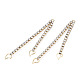 Brass Pave Crystal Rhinestone Chain with Heart Big Pendants KK-N216-419-03LG-3