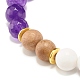 Bracelets extensibles de perles rondes en pierre et bois mélangés pour femmes BJEW-JB07503-7