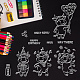 GLOBLELAND Happy Birthday Theme Clear Stamps Cartoon Cows Silicone Clear Stamp Seals for Cards Making DIY Scrapbooking Photo Journal Album Decor Craft DIY-WH0167-56-618-5