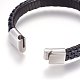 Braided Leather Cord Bracelets BJEW-F349-03P-01-5
