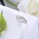 Adjustable 925 Sterling Silver Cubic Zirconia Finger Rings RJEW-BB20748-6-4