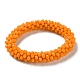 Bracelet extensible tressé en perles de verre au crochet BJEW-S144-002E-08-1