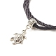 Bracelet en perles rondes en verre avec tortue de mer en alliage BJEW-JB07847-4
