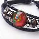 Cordon en cuir tressé réglable rétro bracelets multi-brins BJEW-TA0002-03K-2