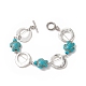 Bracelets à maillons tortue synthétiques turquoise (teints) BJEW-JB09195-01-1