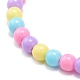 Set di braccialetti elasticizzati con perline rotonde in acrilico color caramella stile 5 pz BJEW-JB08675-8