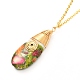 Collier pendentif en jaspe impérial naturel en forme de larme pour fille femme NJEW-JN03705-1