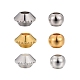 900個6スタイル真鍮スペーサービーズ  双円錐＆ラウンド  ゴールデン＆シルバー＆プラチナ KK-ZZ0001-15-1