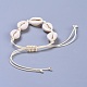 Verstellbare geflochtene Perlenarmbänder aus Kaurimuschel BJEW-JB04278-4
