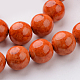 Dyed Natural Fossil Beads Strands G-E328-12mm-07-2