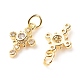 Brass Micro Pave Clear Cubic Zirconia Pendants ZIRC-P094-01G-RS-2