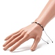 Set di bracciali con perline intrecciate in filo di nylon regolabile con perline di agata nera naturale BJEW-JB06453-6