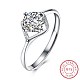 Adjustable 925 Sterling Silver Cubic Zirconia Finger Rings RJEW-BB20734-6-1